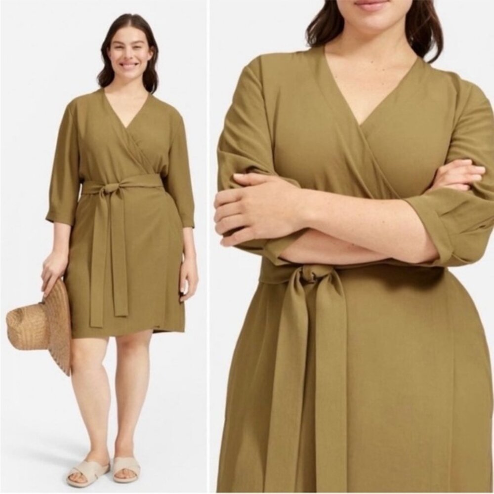 Everlane Women's Green Japanese GoWeave Wrap Dress Size 2